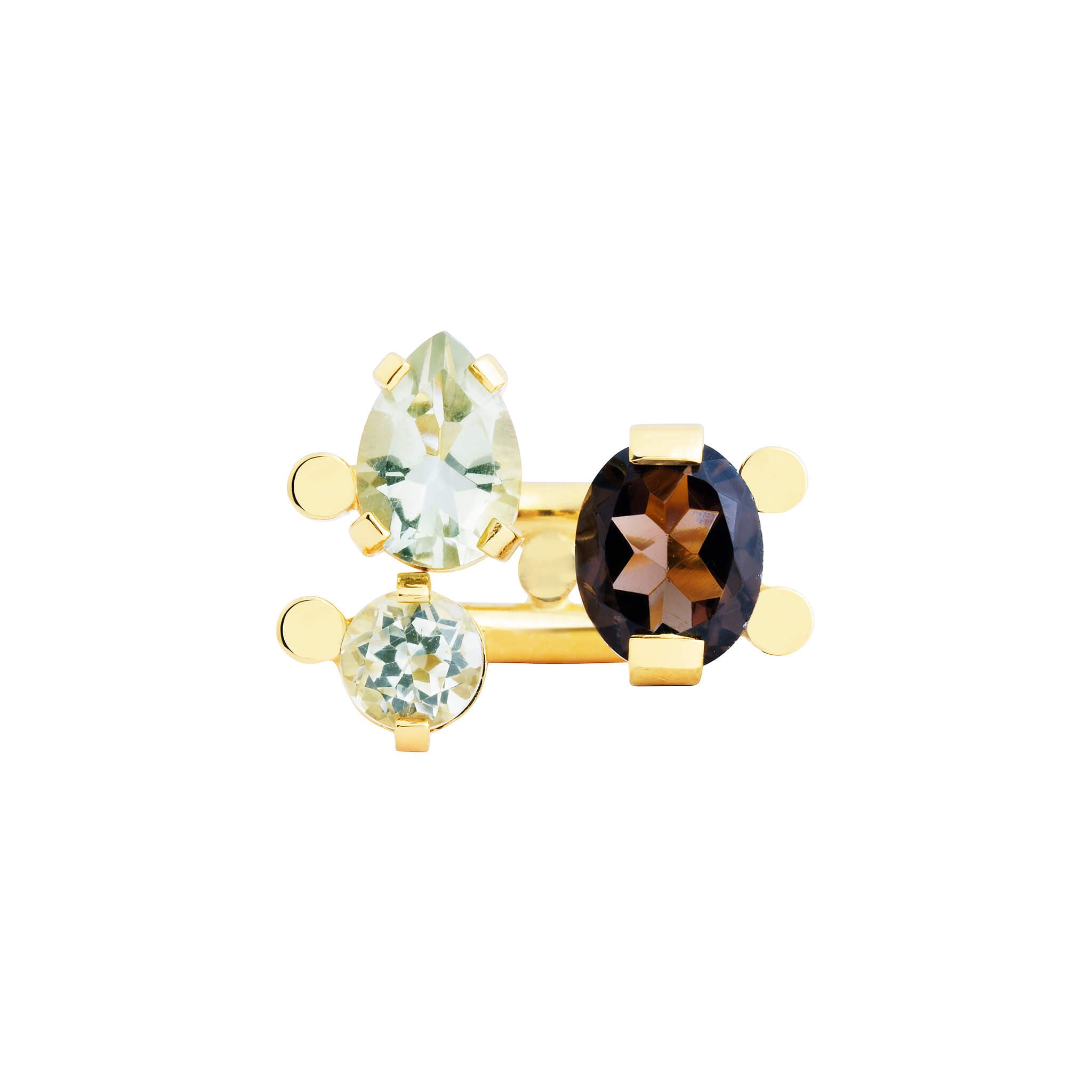 gold-plated three of a kind ring - saskia