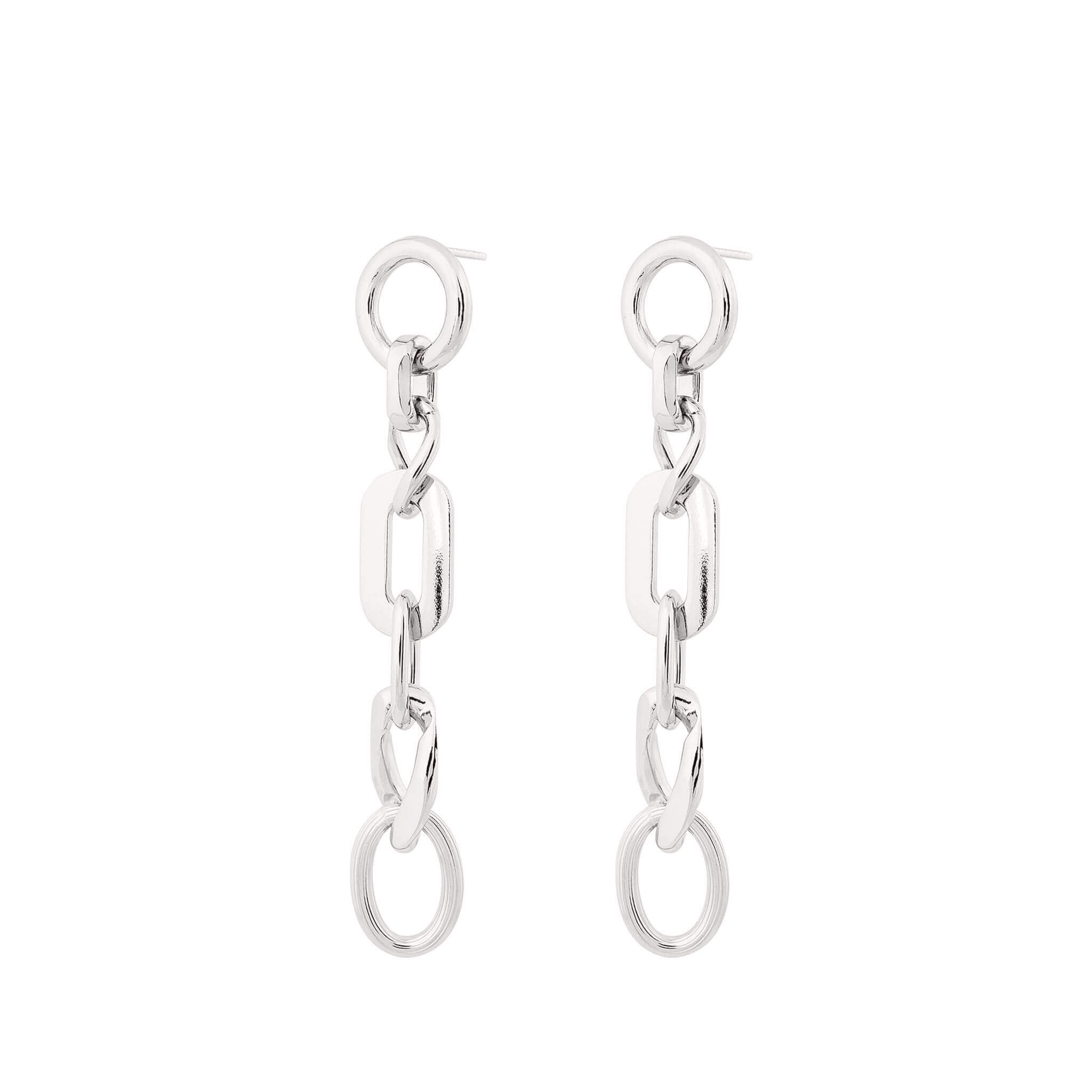 silver carve drop earrings