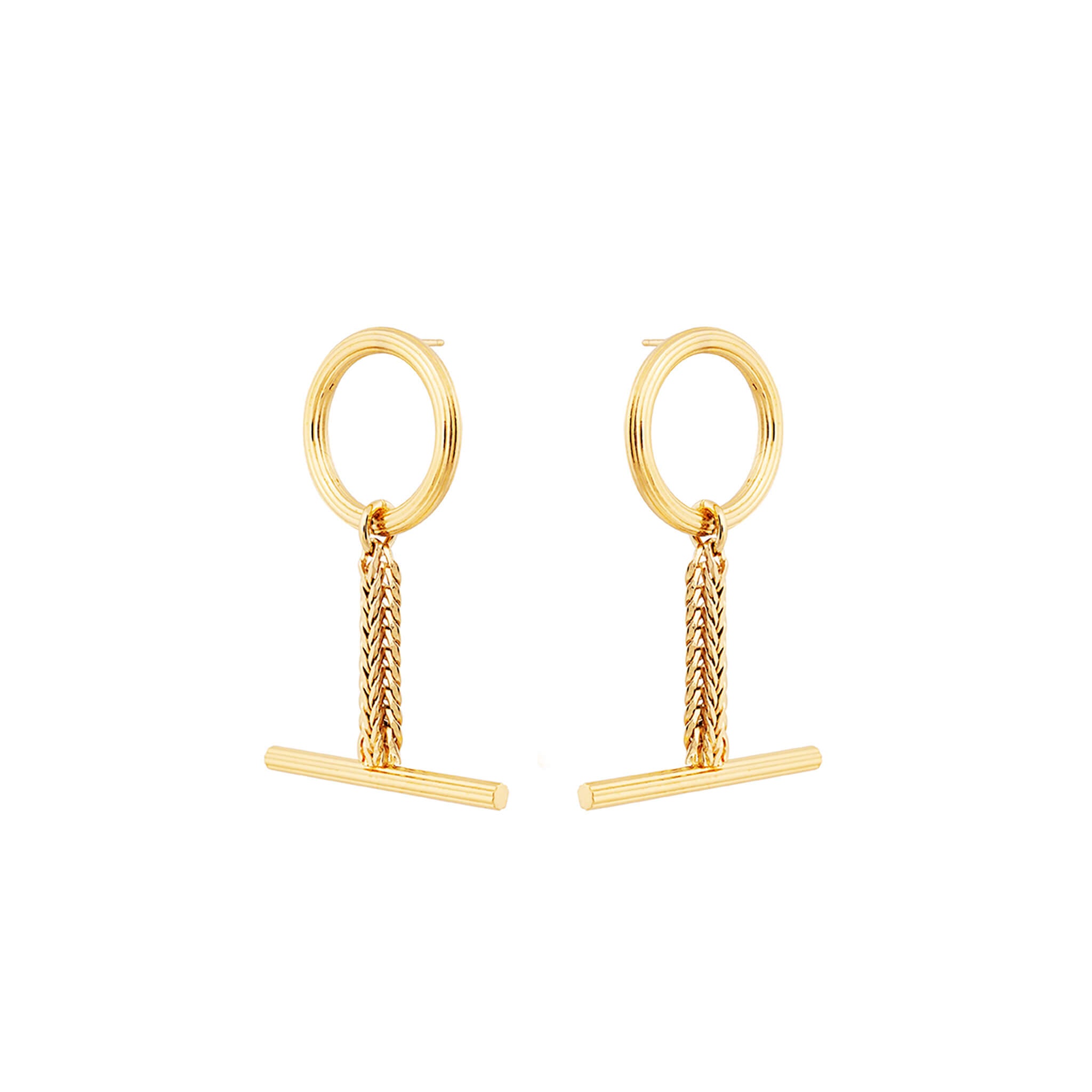 gold-plated carve earrings