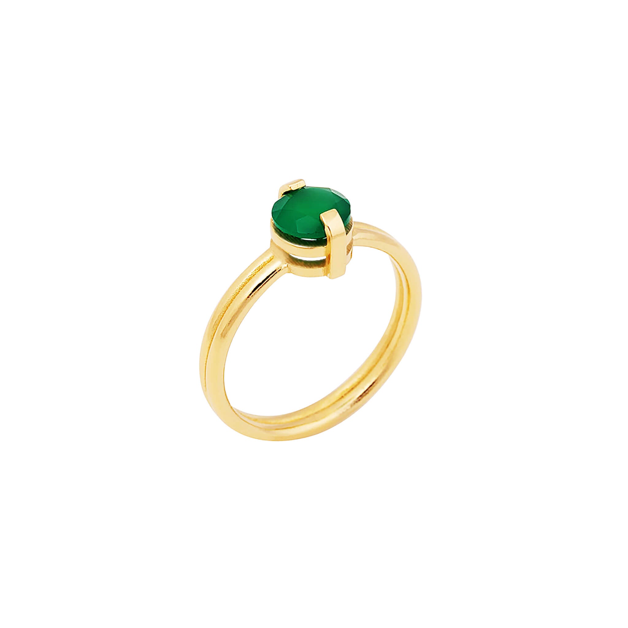 gold-plated etape ring with agate