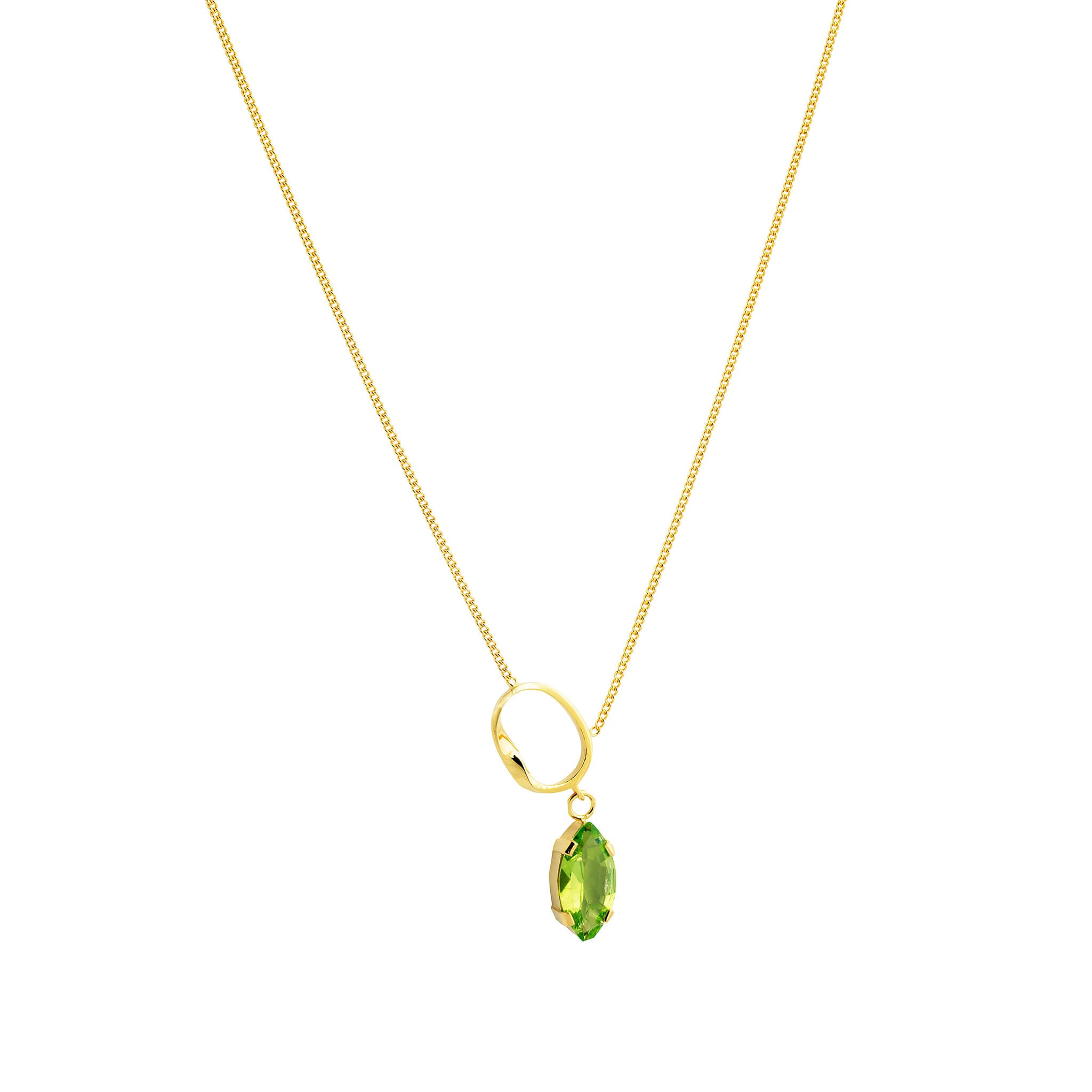 gold-plated twist necklace with peridot