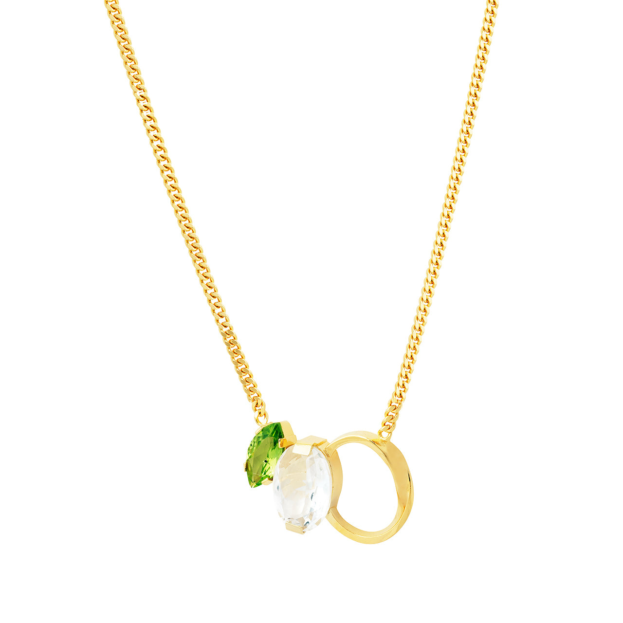 Echo necklace with peridot and crystal