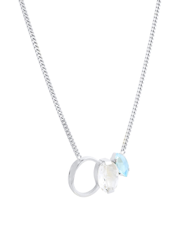 Echo necklace with blue sky topaz and crystal