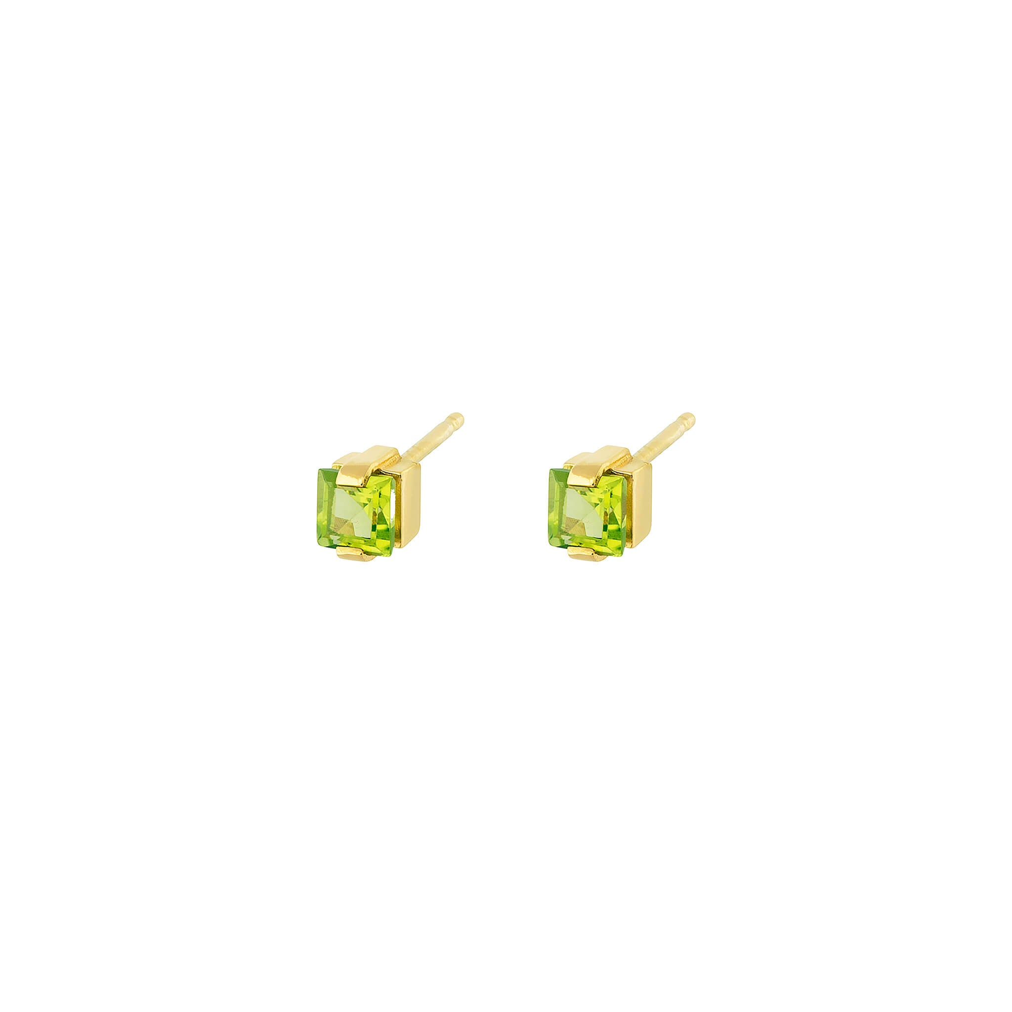 gold-plated eternal studs with peridot