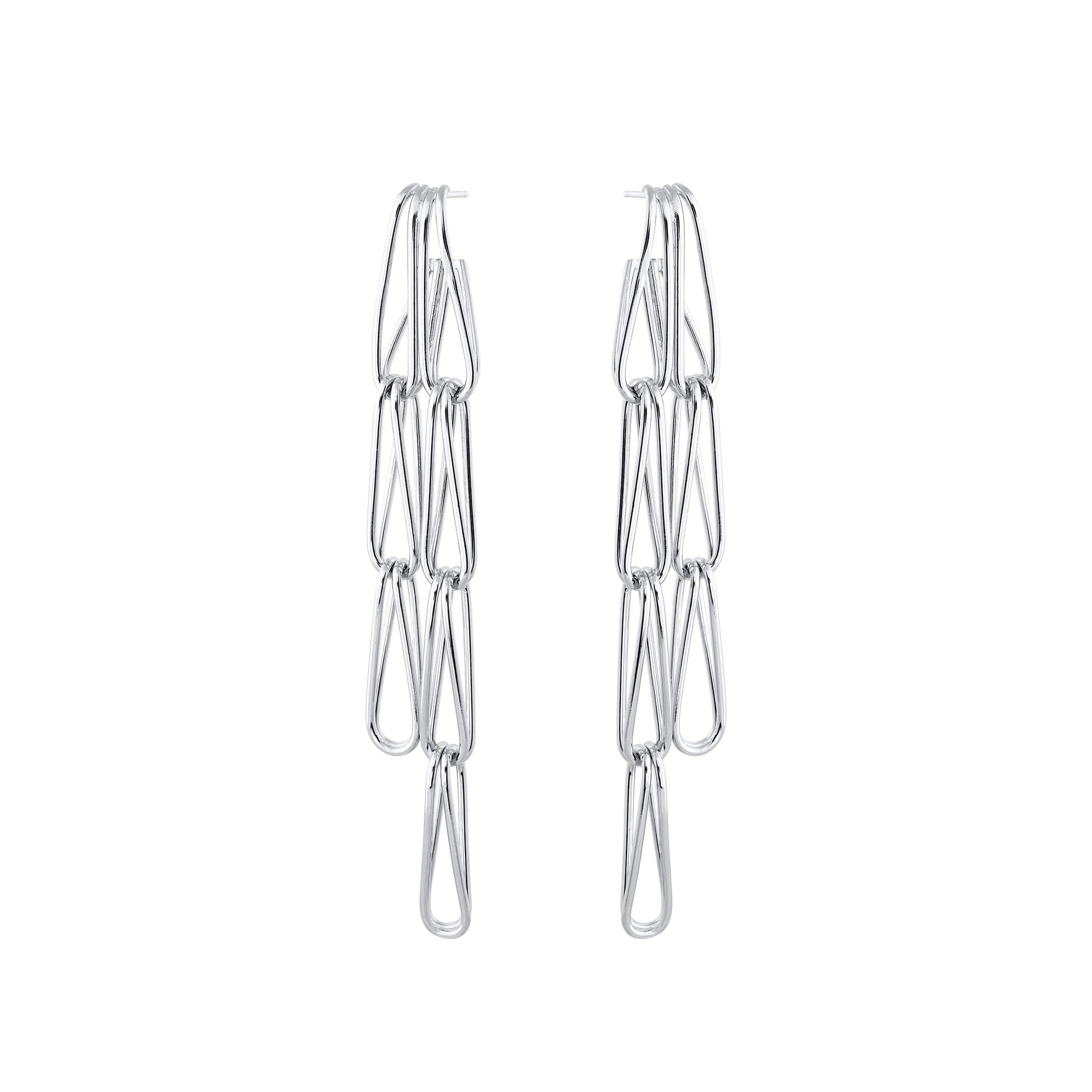 silver ply flex earrings