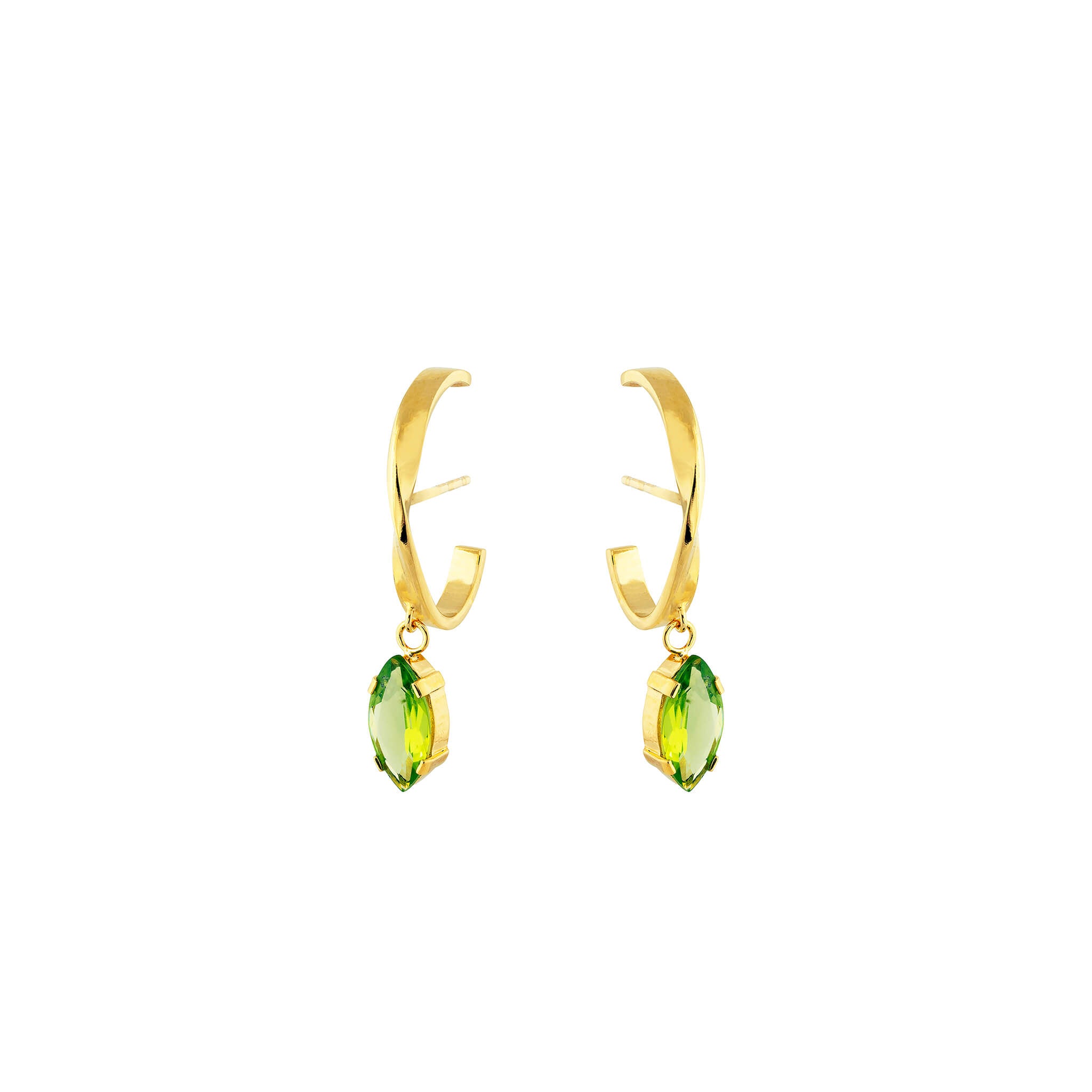 gold-plated twist cuff with peridot