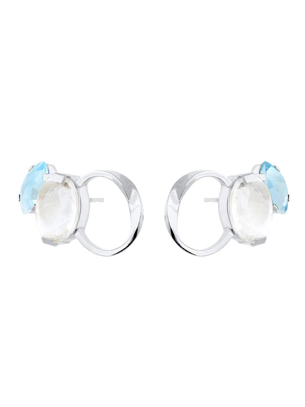 Echo studs with blue sky topaz and crystal