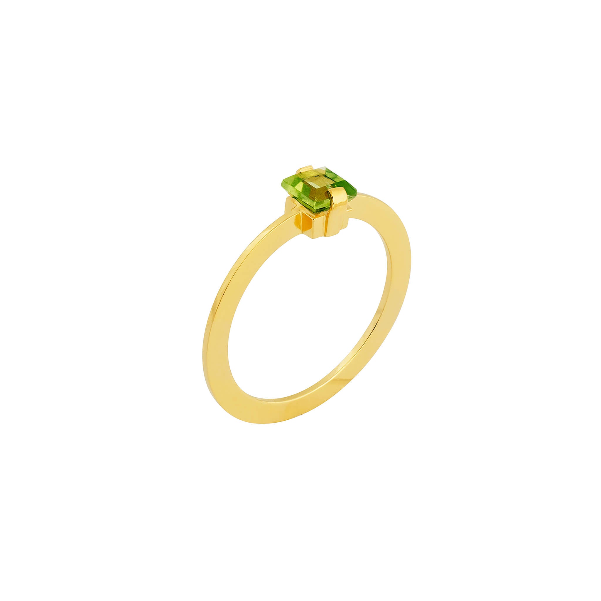 gold-plated eternal ring with peridot