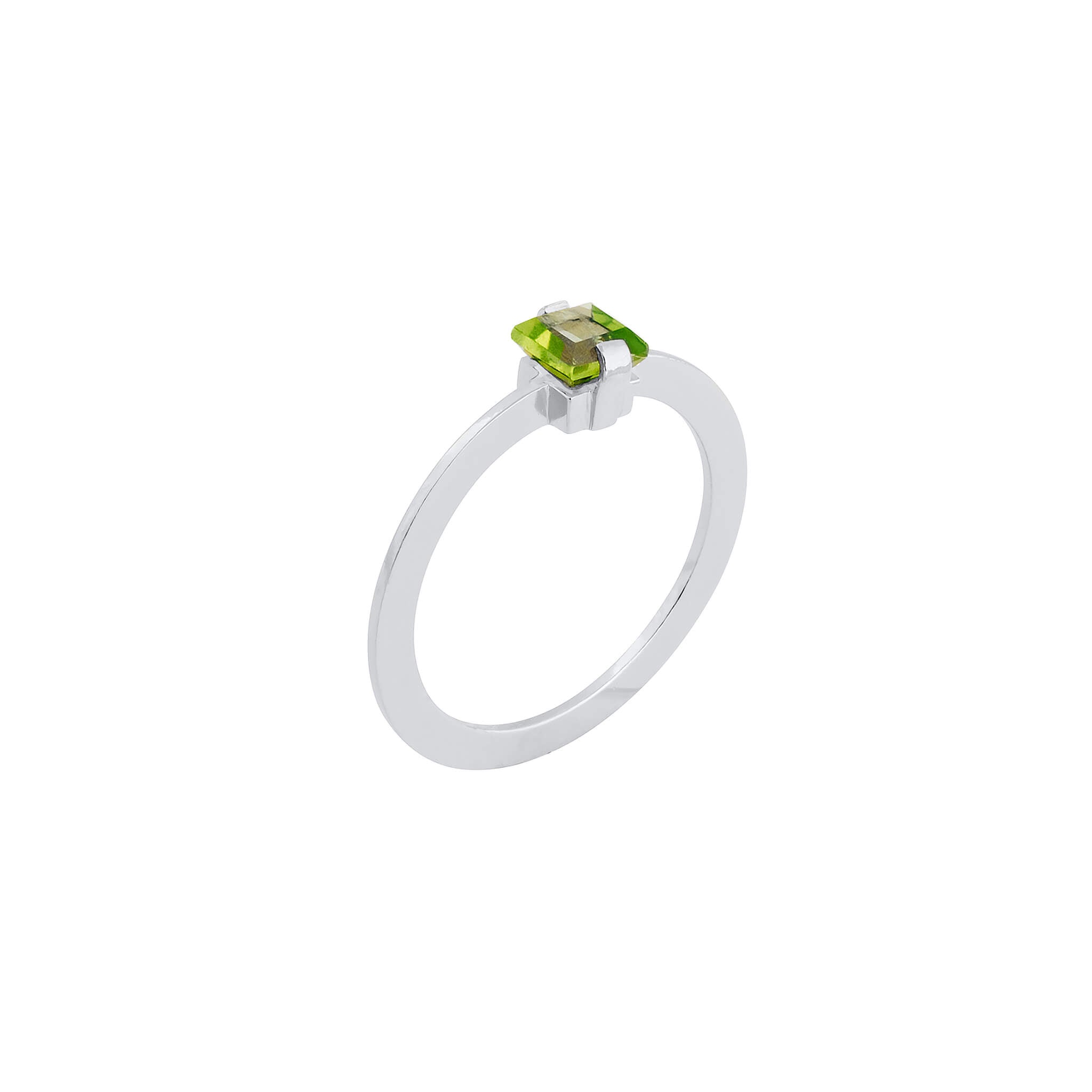 silver eternal ring with peridot