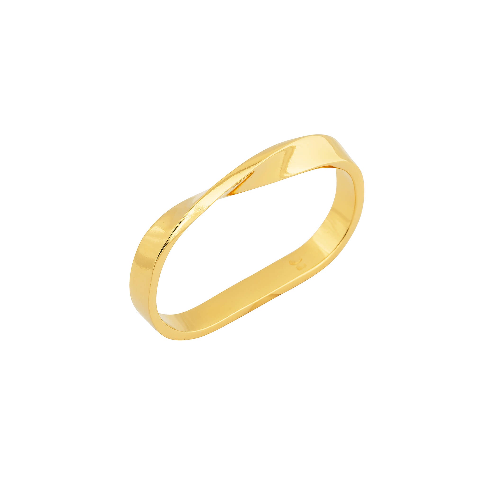 gold-plated moby twist wide ring