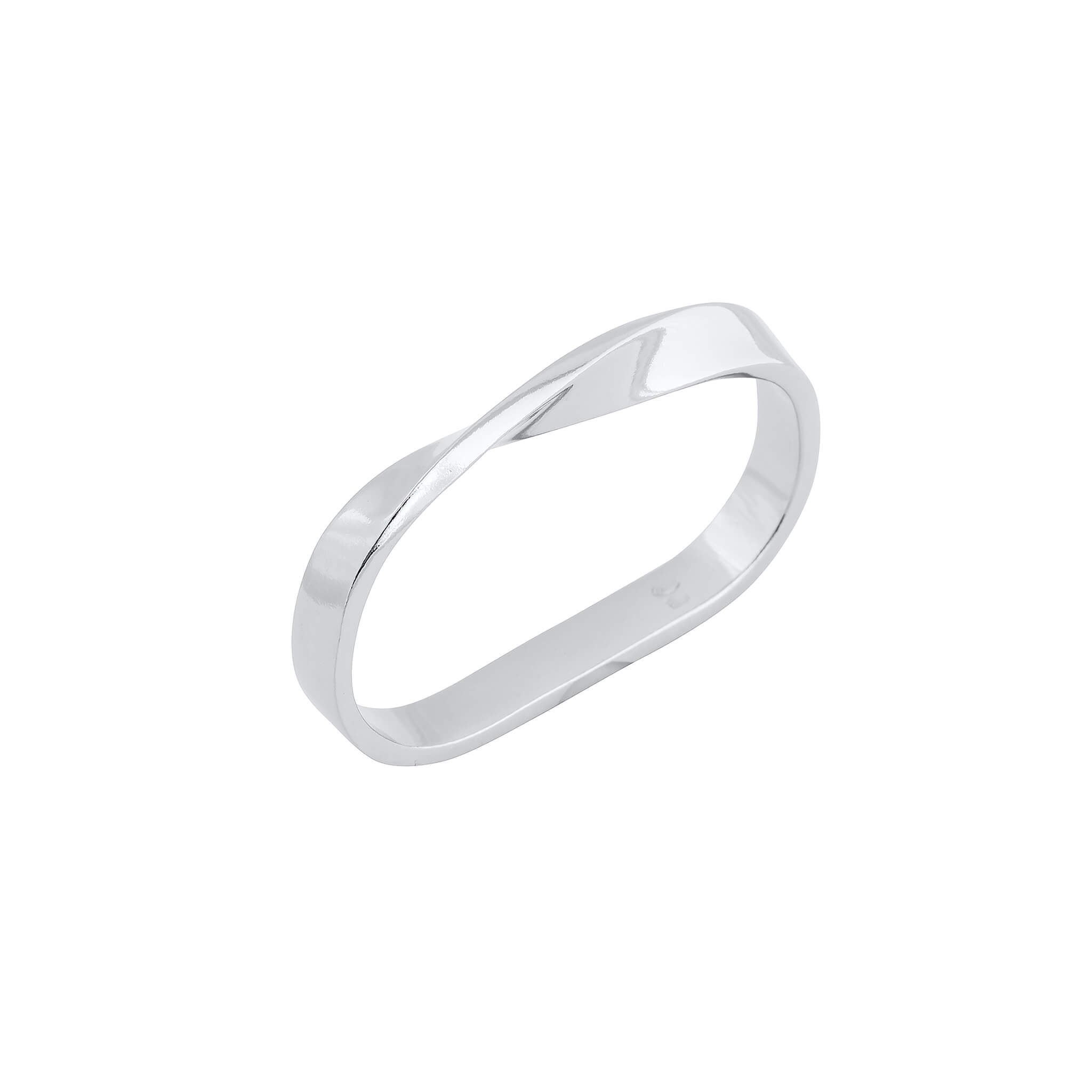 silver moby twist wide ring