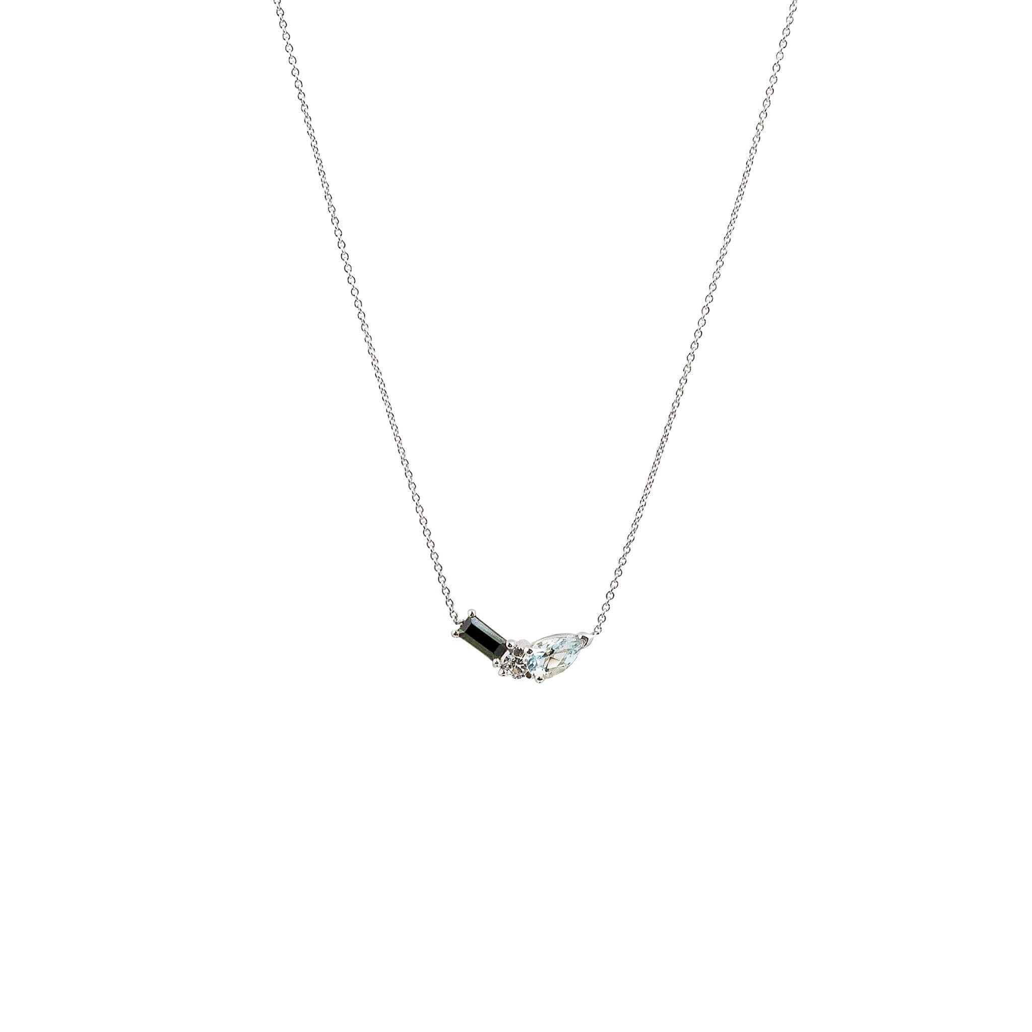 18-carat white gold noor necklace