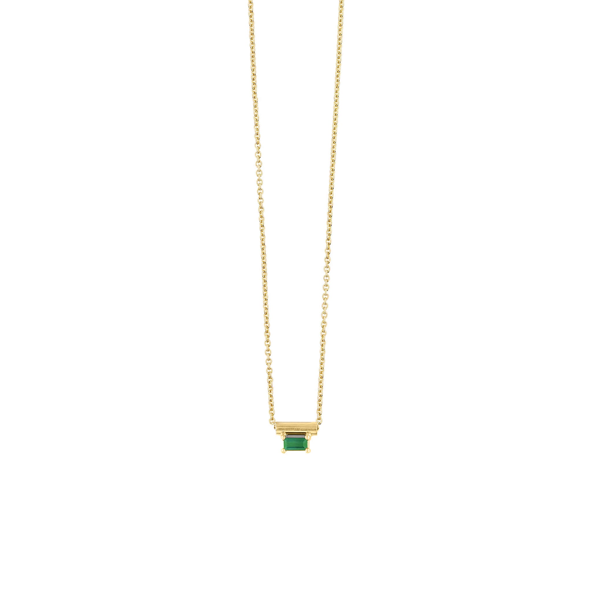 18-carat yellow gold emerald nora necklace