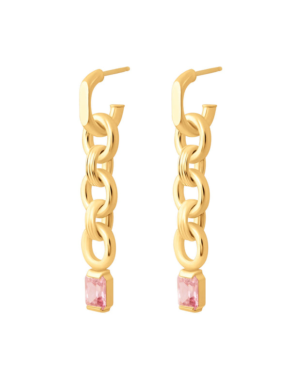 Anchor earrings with cubic zirconia