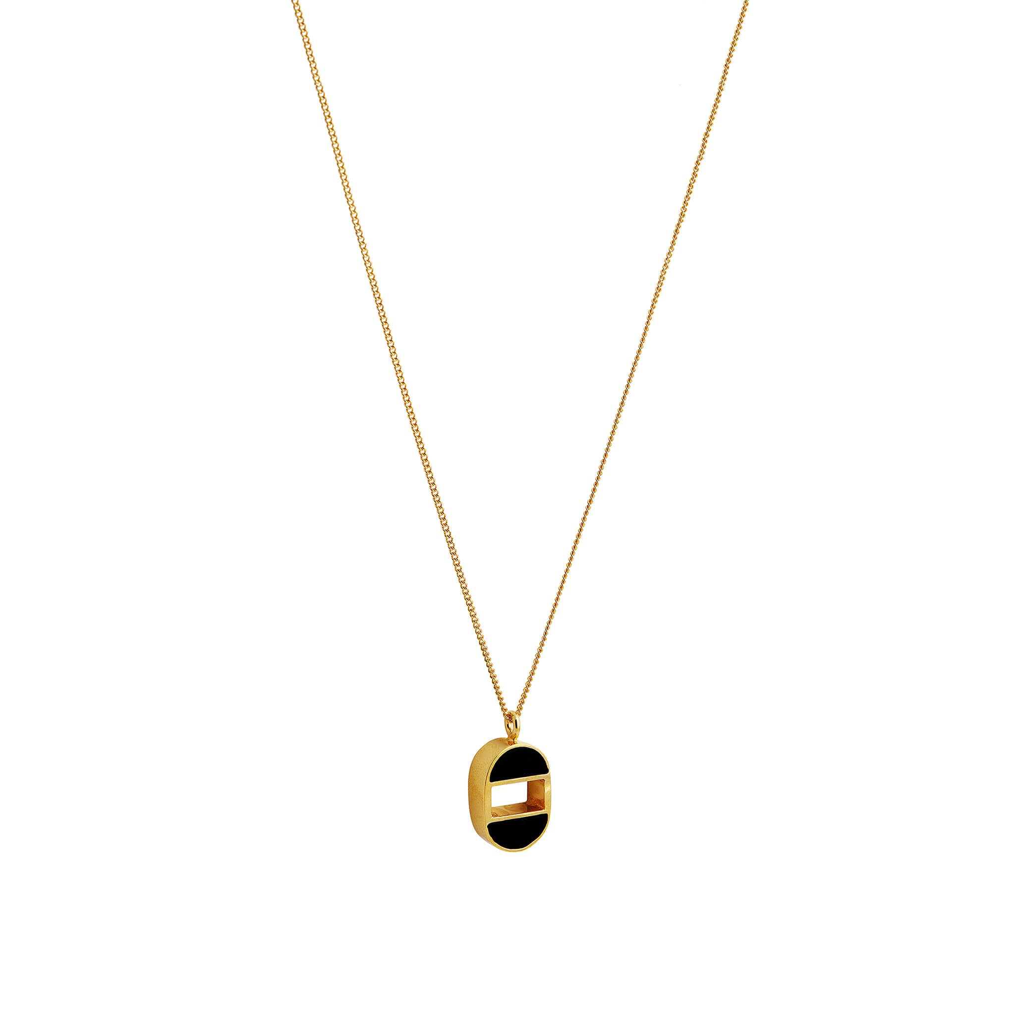 gold-plated necklace Oh Oh with onyx