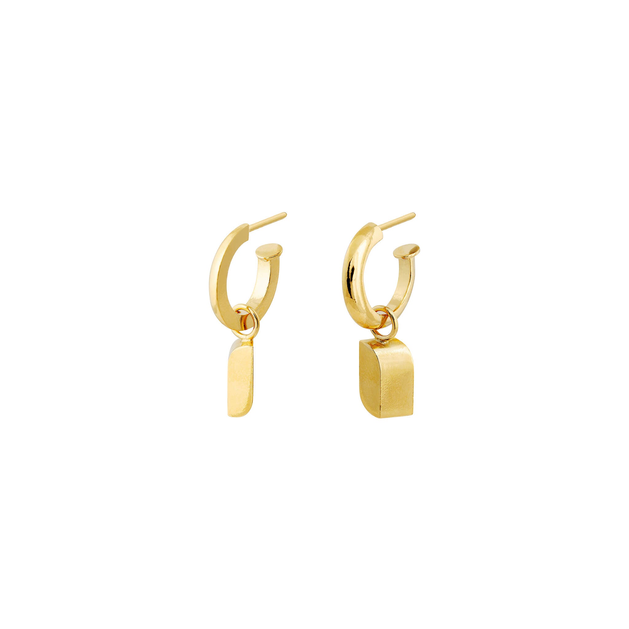 gold-plated sliced earrings