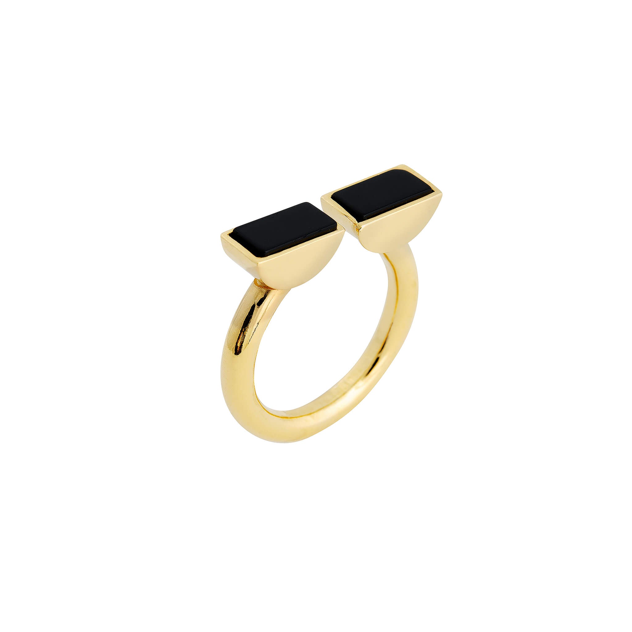 gold-plated sunglasses ring with onyx