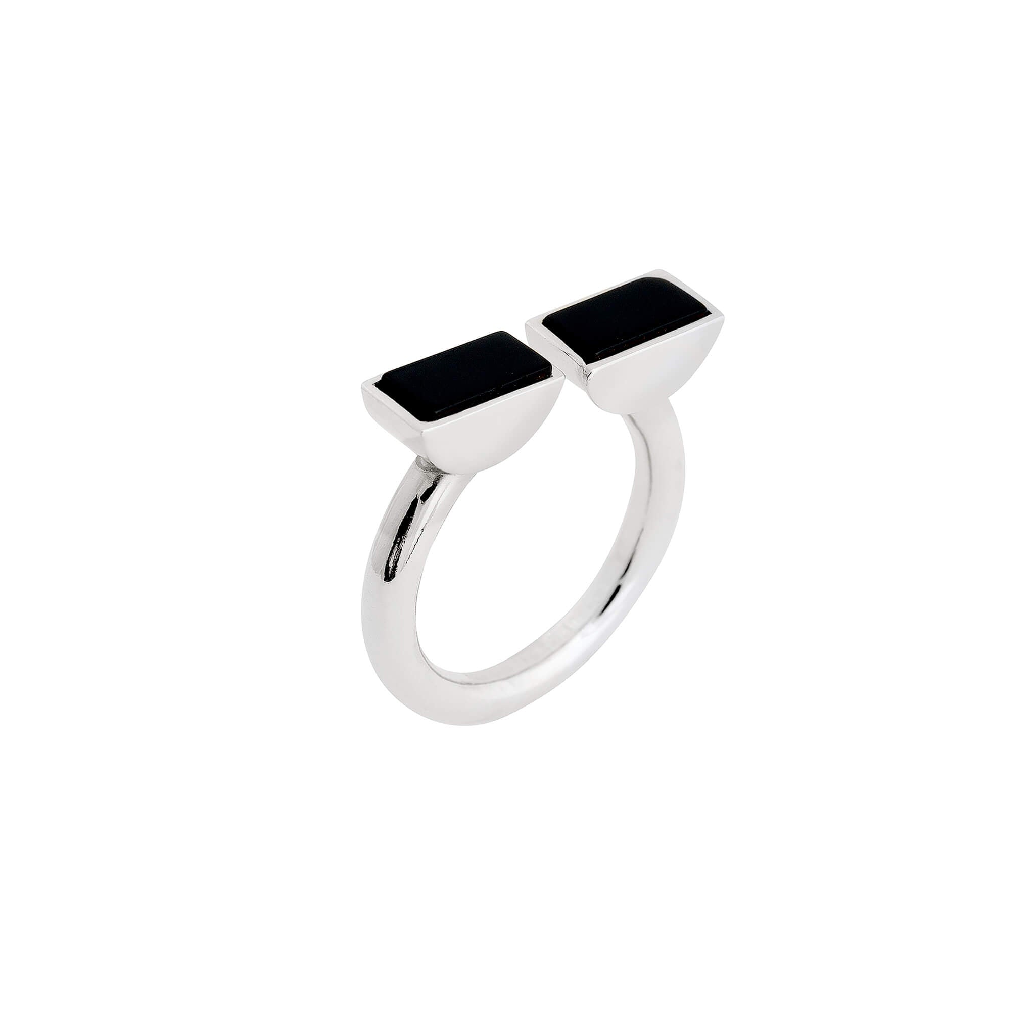 silver sunglasses ring with onyx