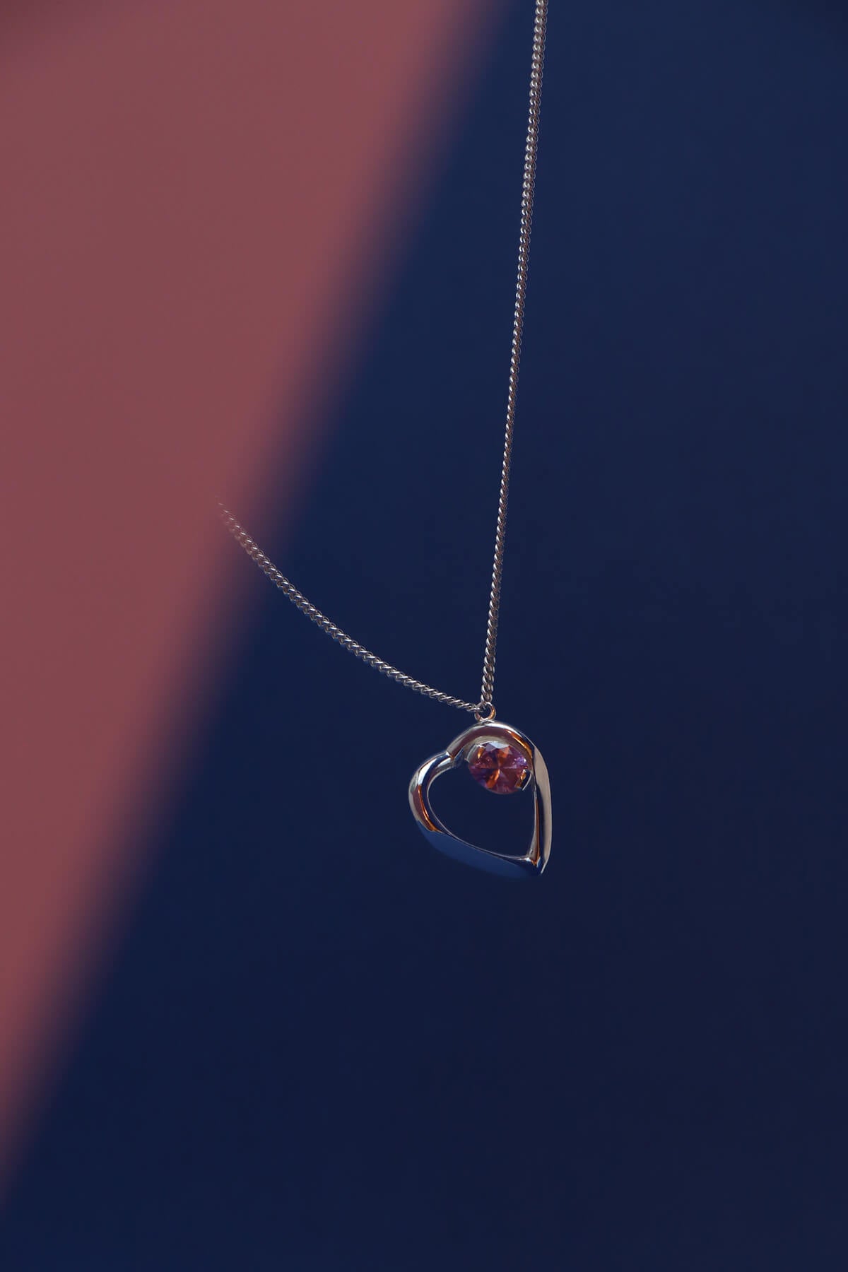 Pulse necklace with cubic zirconia