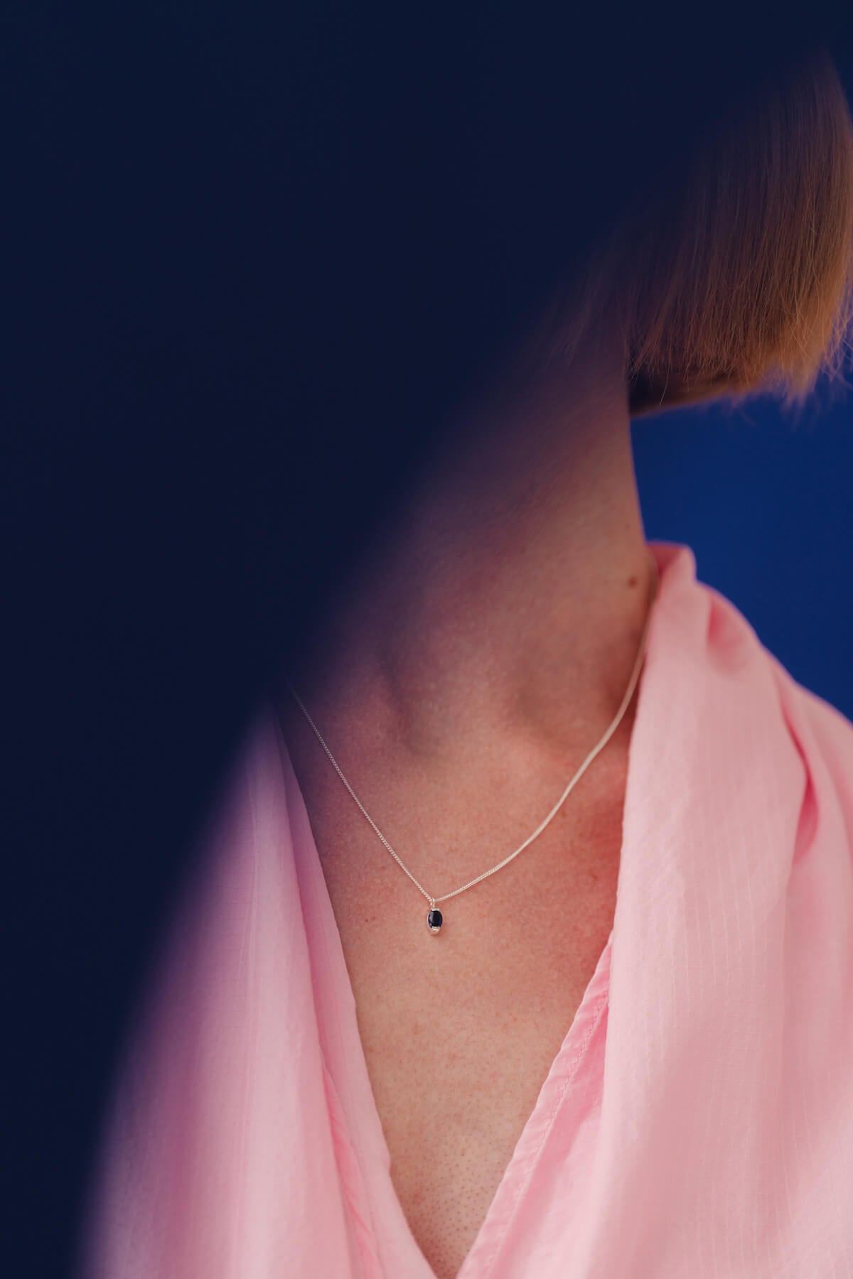 Anchor necklace with cubic zirconia