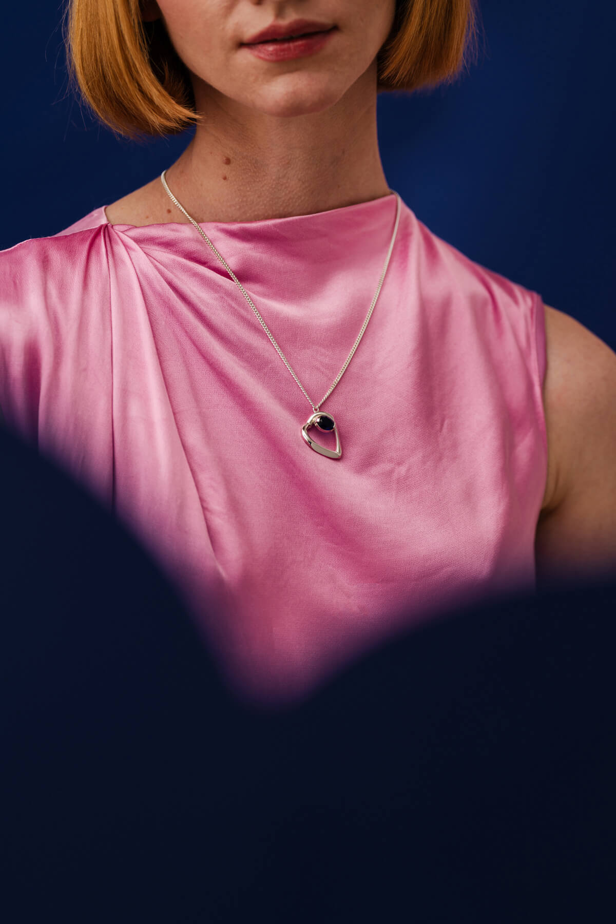 Pulse necklace with cubic zirconia