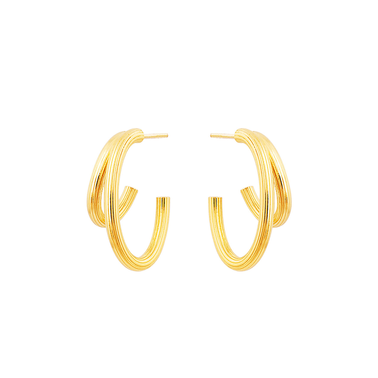 goldplated carve double hoops