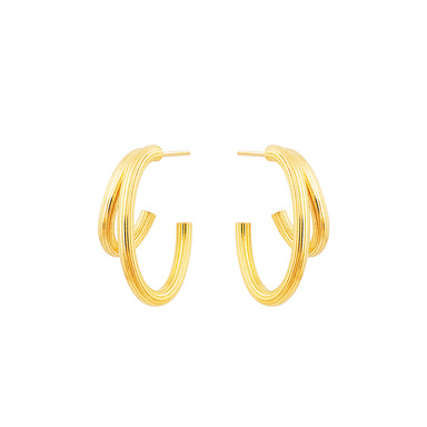 goldplated carve double hoops