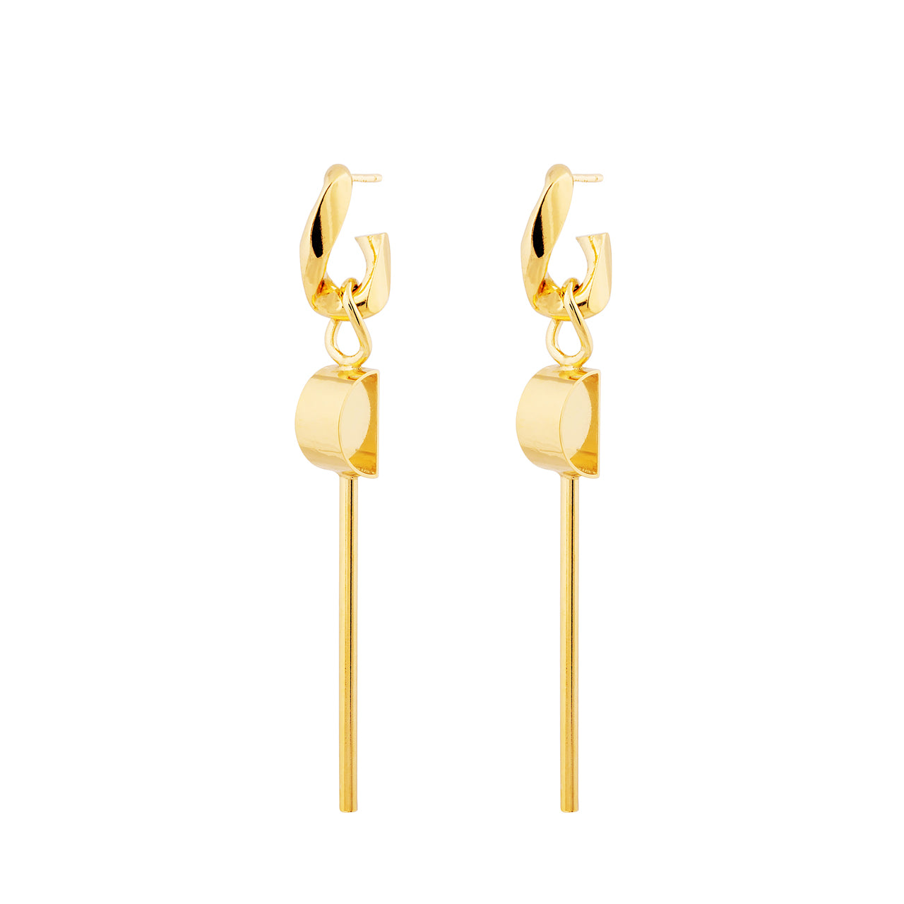goldplated concave earrings