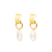 goldplated decade earrings with baroque pearl