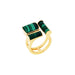 goldplated decade ring with malachite