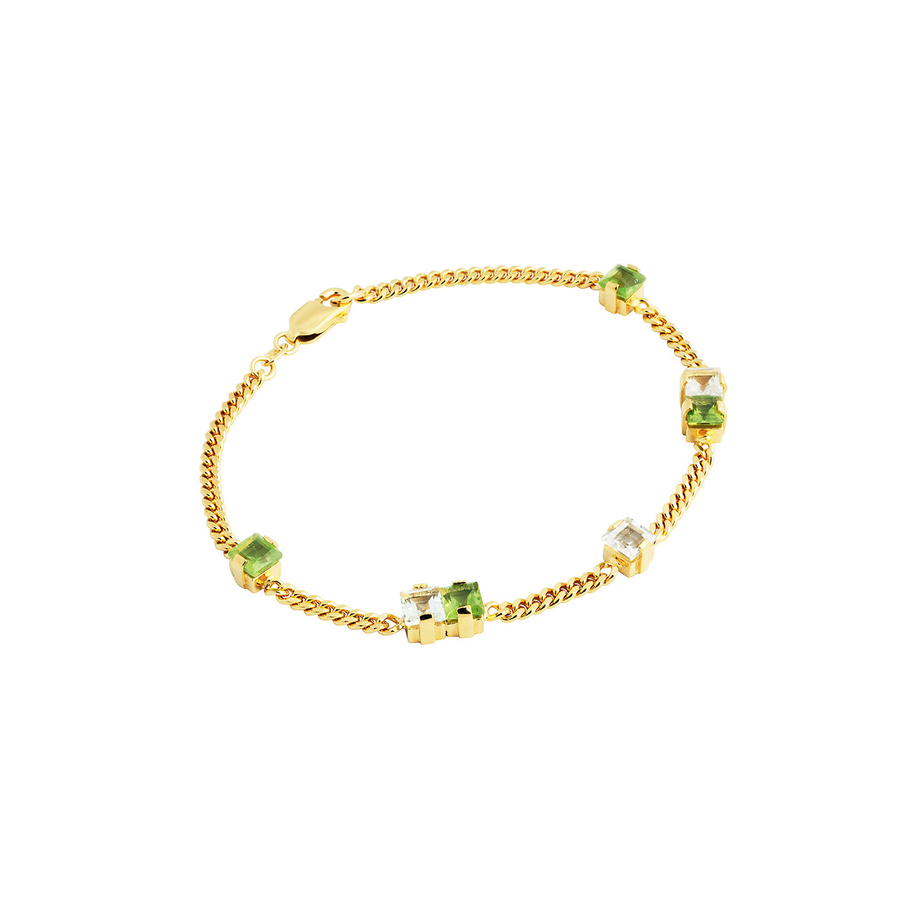 Eternal bracelet with peridot and crystal