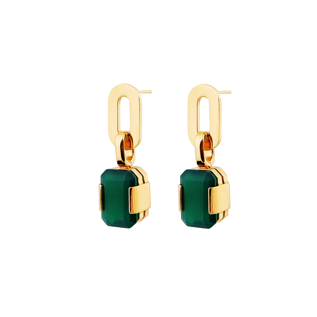 goldplated heritage earrings with agate