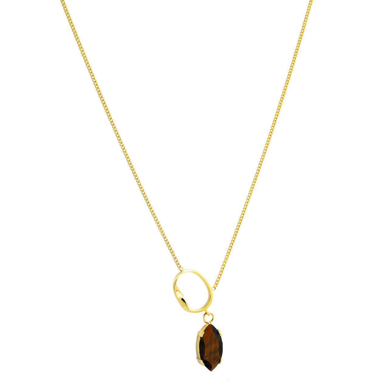 Twist necklace with tiger-eye