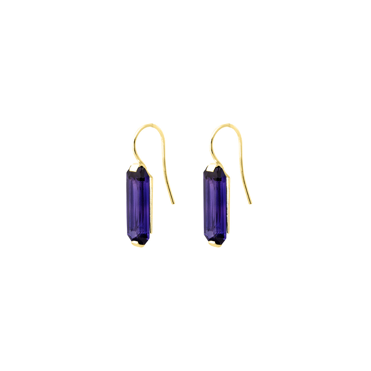 Apex hook earrings with vintage purple stones