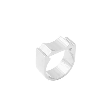 silver concave u-ring