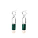 silver decade earrings with malachite and baroque pearl