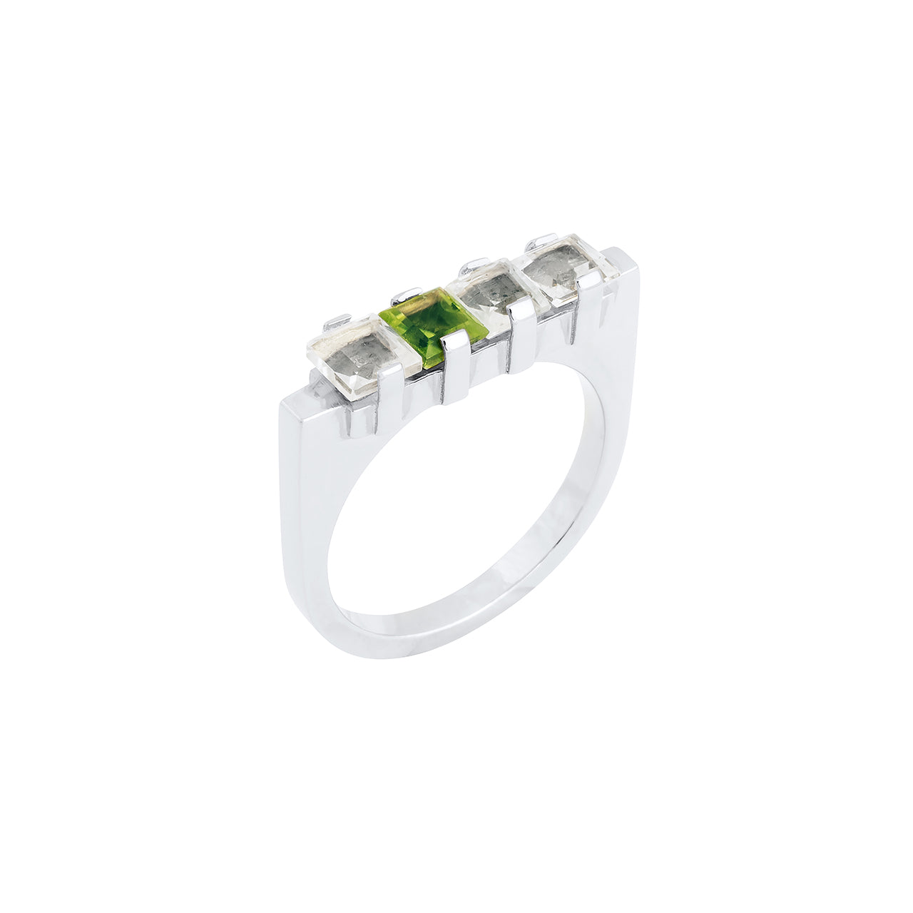 Eternal ring with peridot and crystal