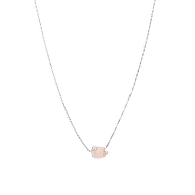 silver milestone necklace rose quartz