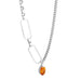 silver scale necklace with citrine