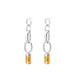 silver shine earrings with citrine