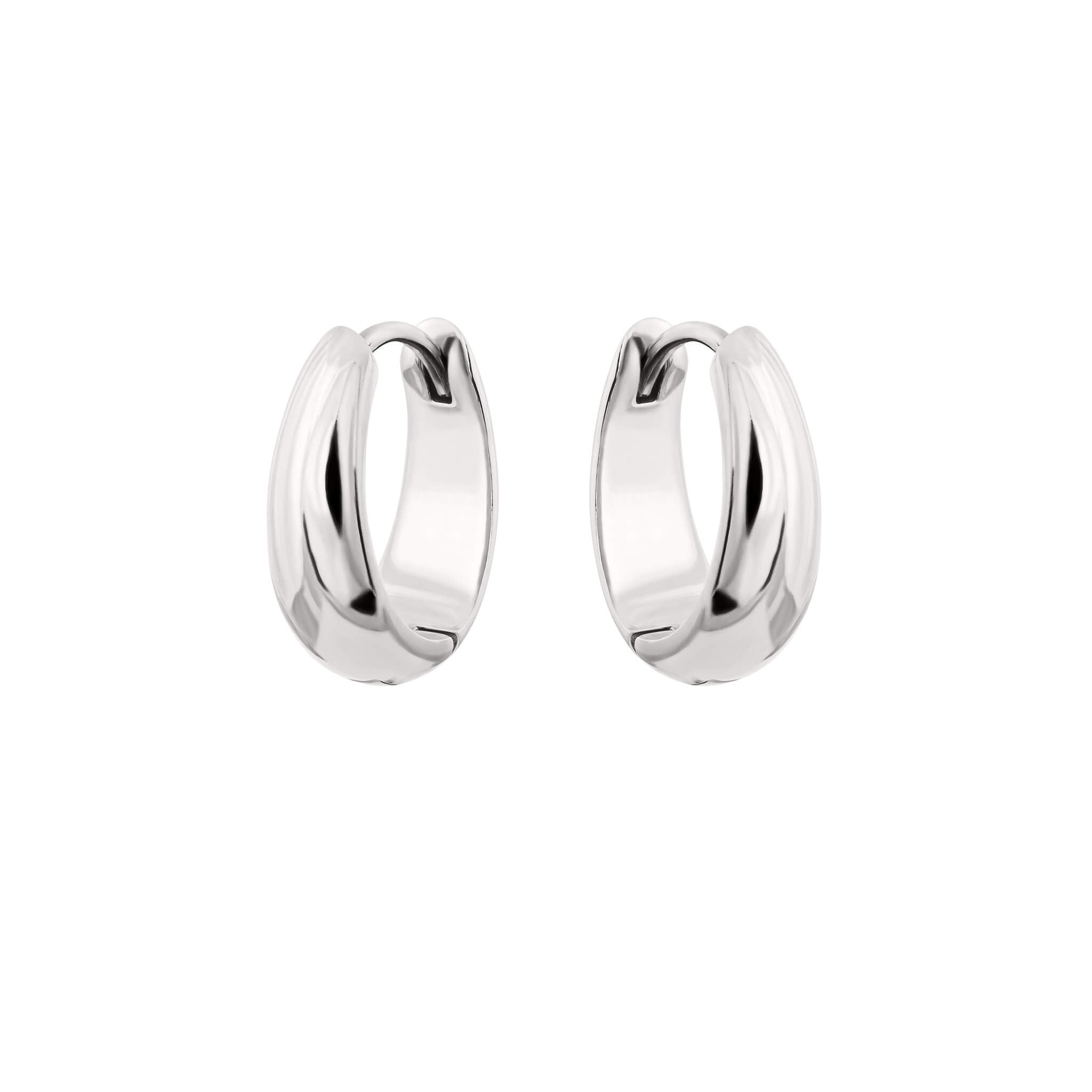 Splash hoops in gold finish with polished chunky hoop design.