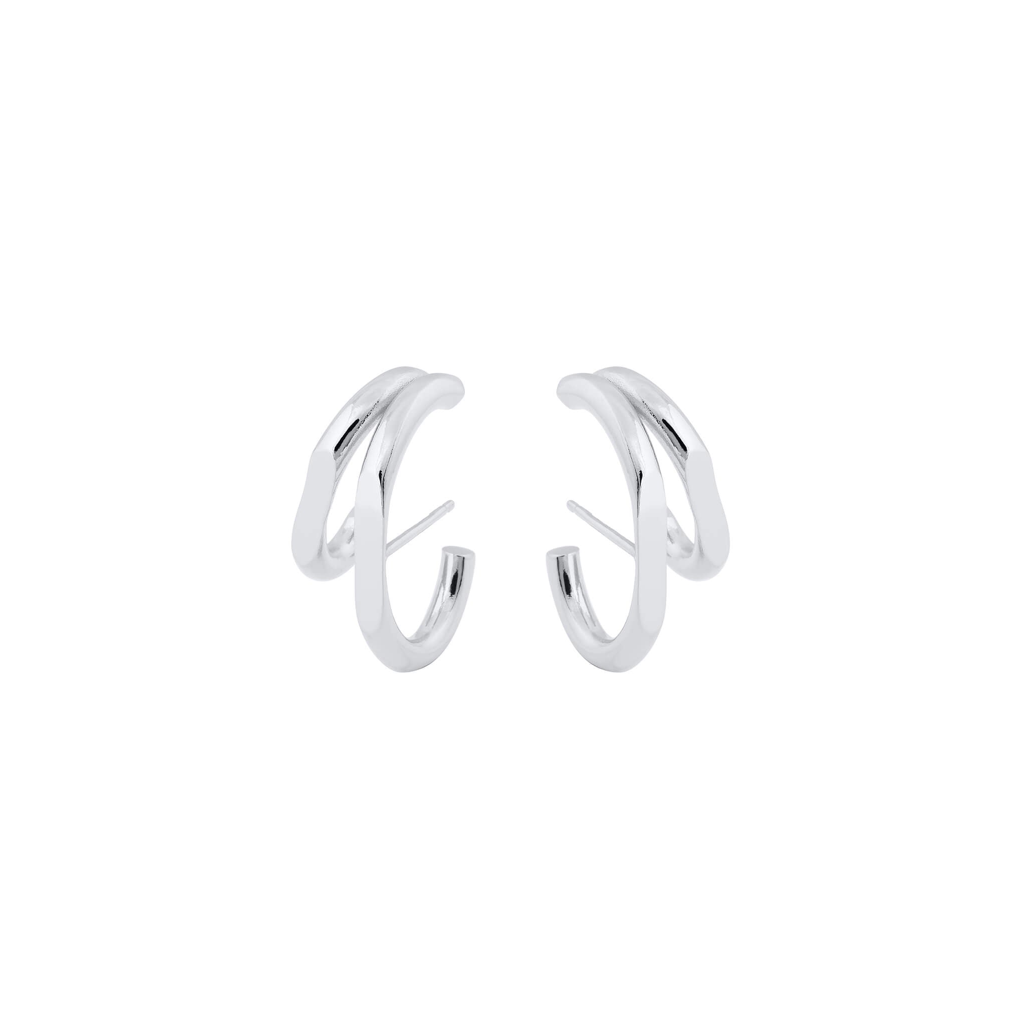Product image of Facet cuff earrings in sterling silver