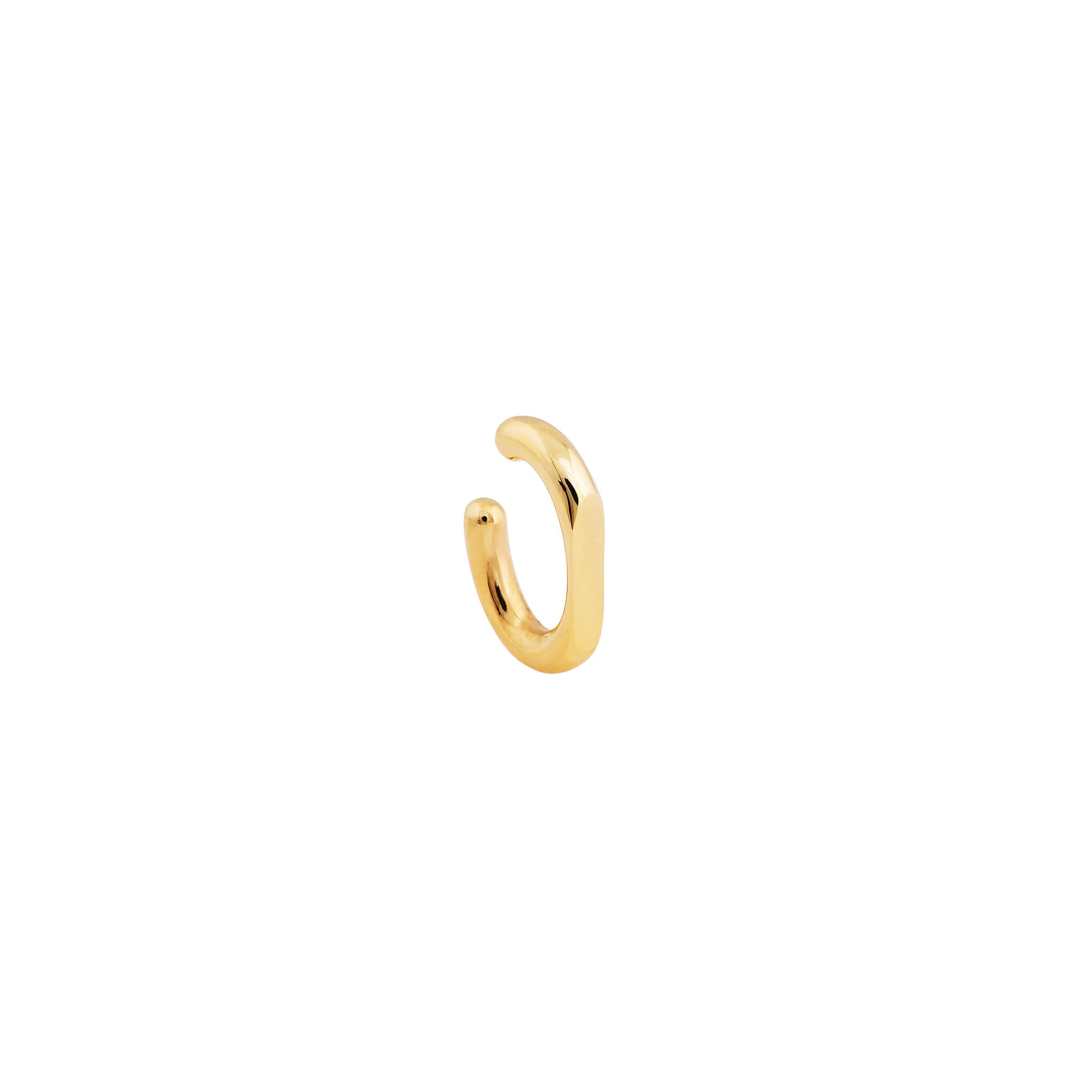 Product image of Facet ear cuff in 18-carat gold-plated silver