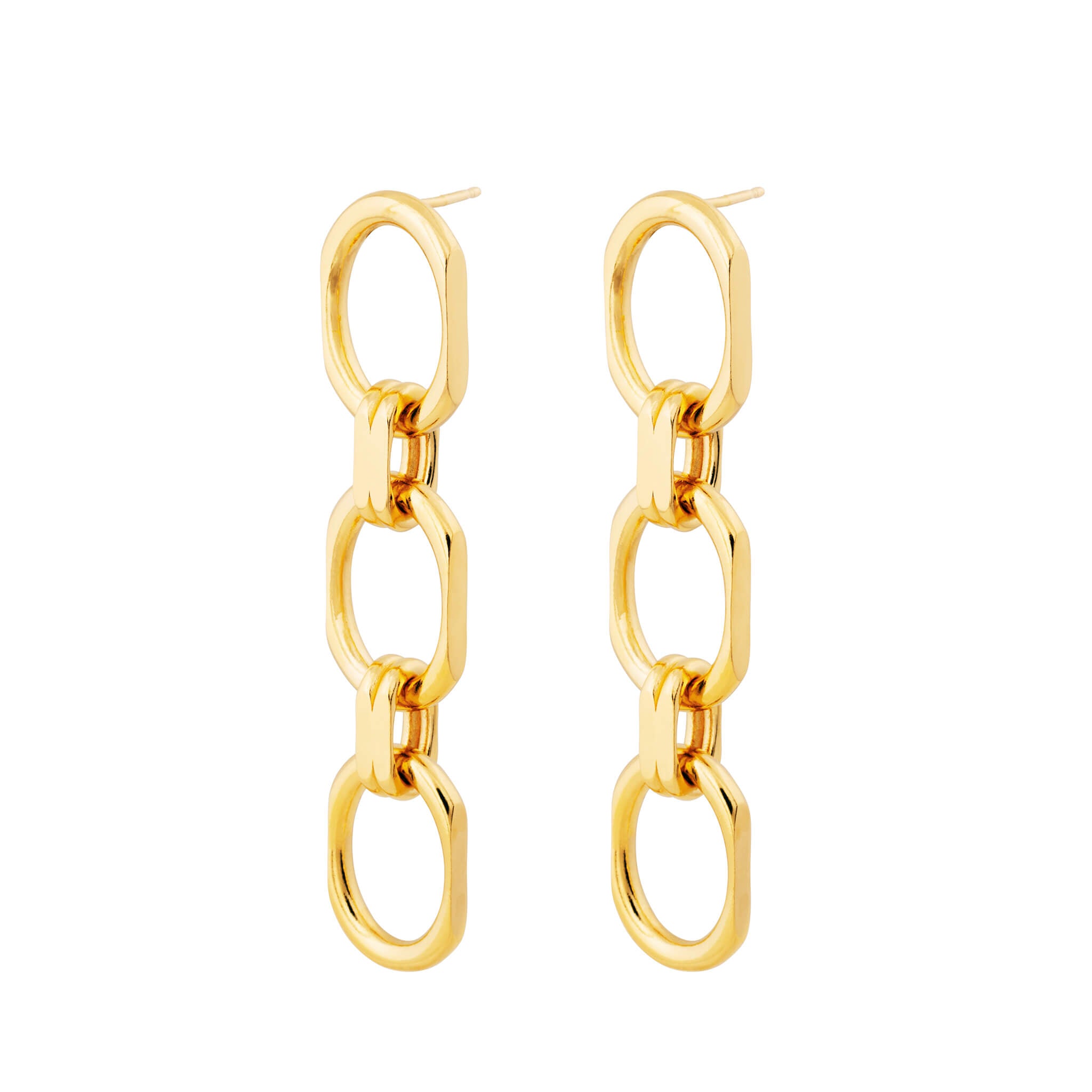 Product image of Facet earrings in 18-carat gold-plated silver
