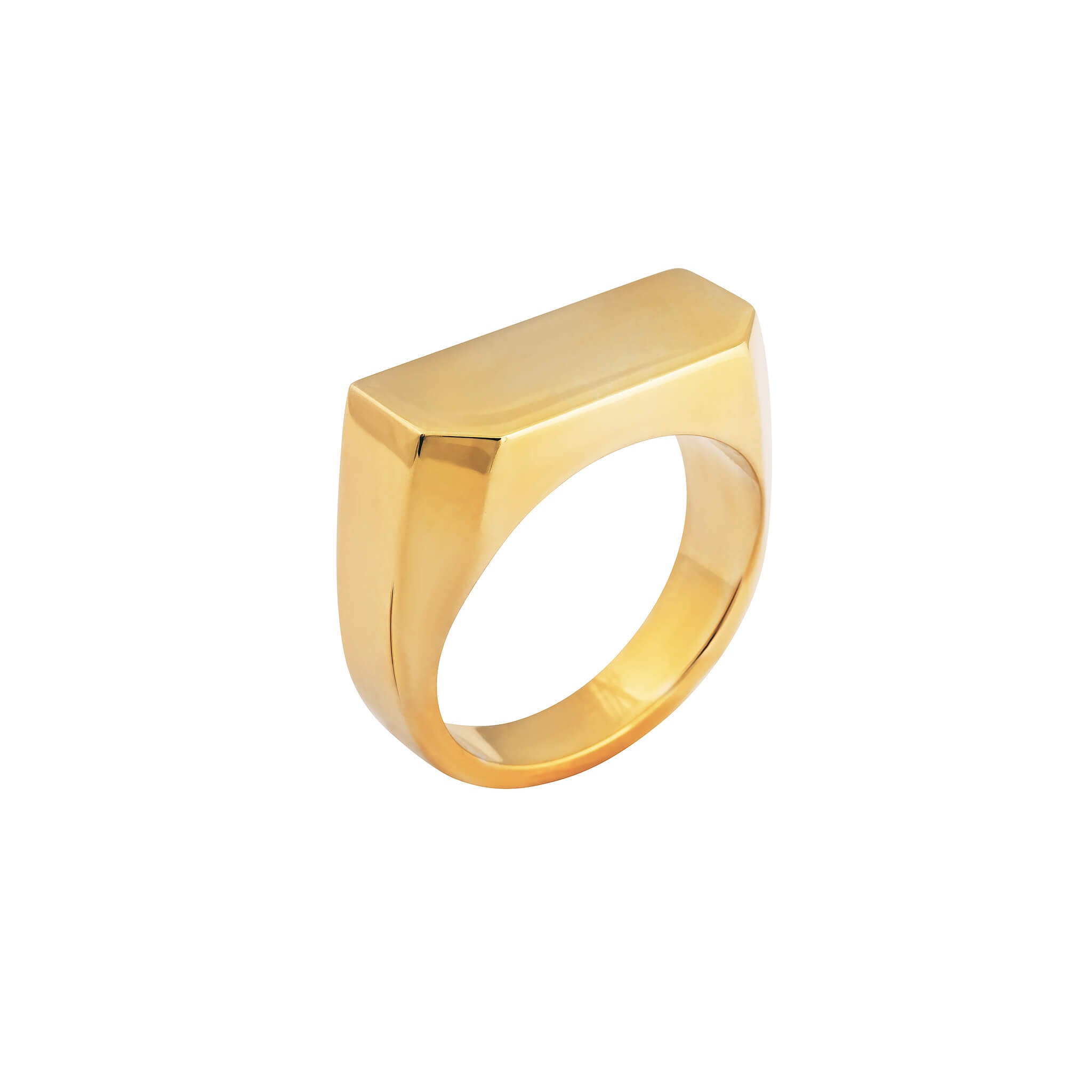 Product image of Facet ring in 18-carat gold-plated silver
