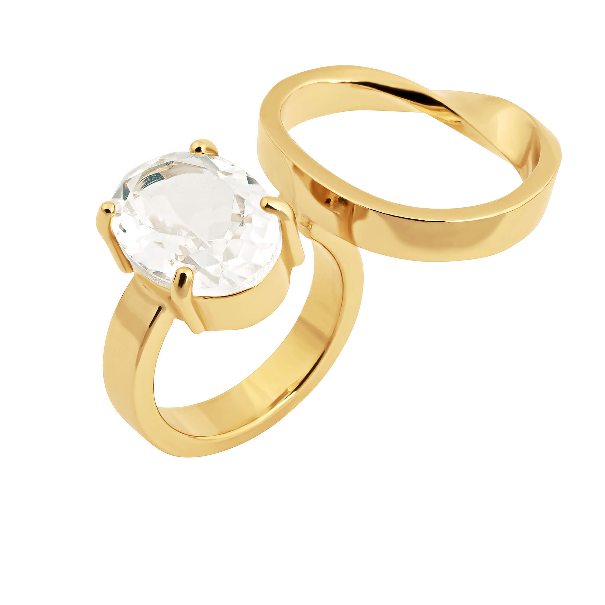 Echo moby ring with crystal quartz