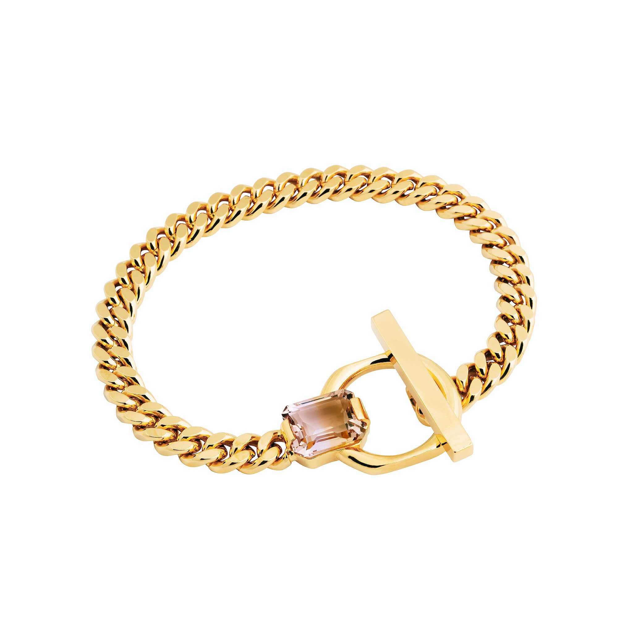 Product image of Prism bracelet with ametrine in 18-carat gold-plated silver