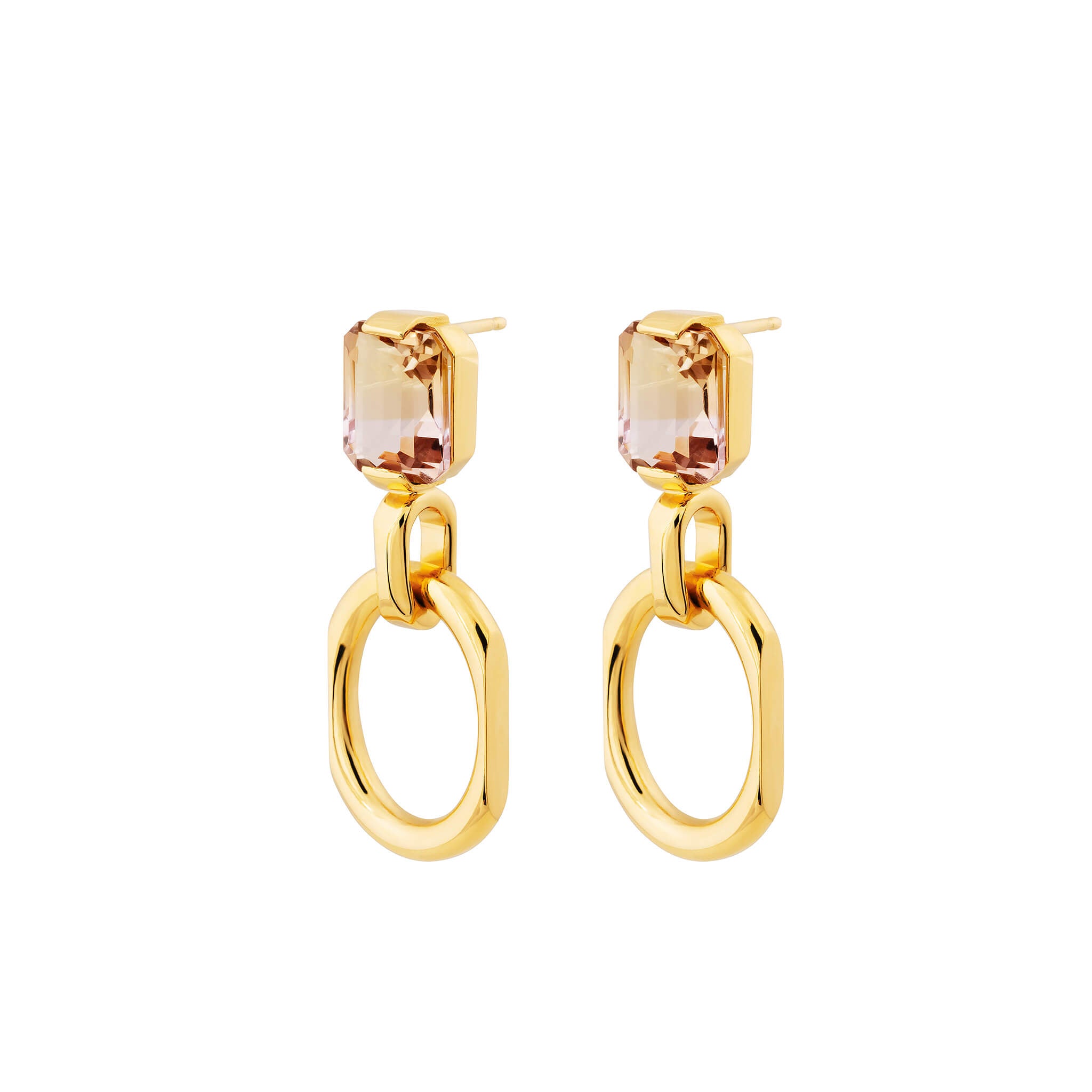 Product image of Prism earrings with ametrine in 18-carat gold-plated silver