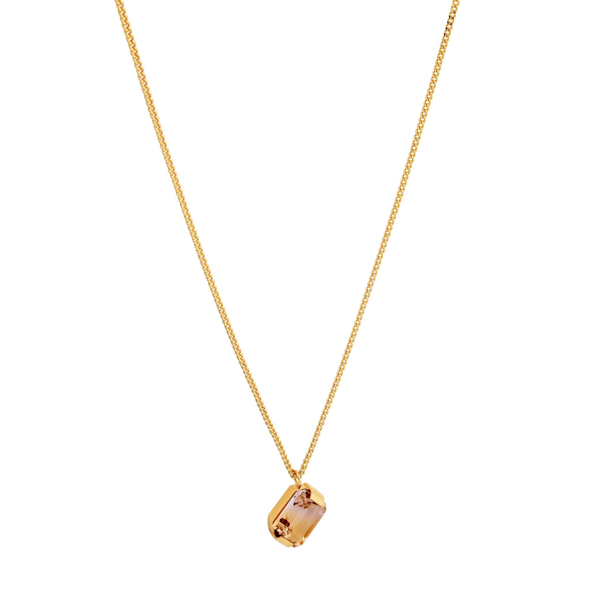 Product image of Prism necklace with ametrine in 18-carat gold-plated silver