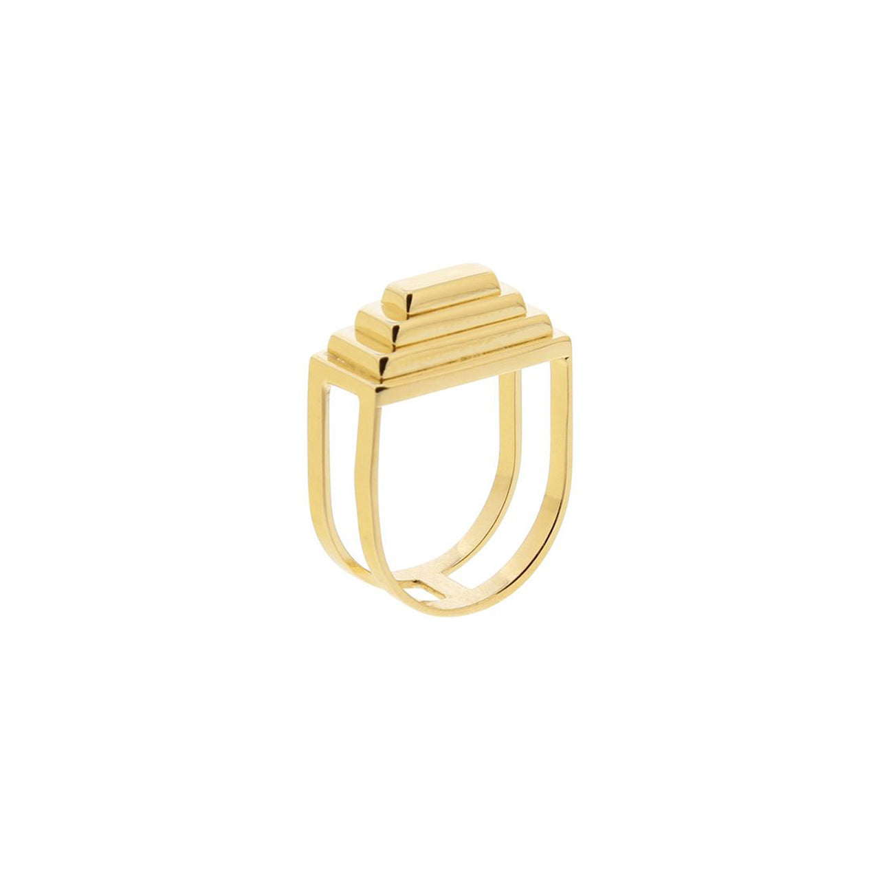 arte gold pyramid ring